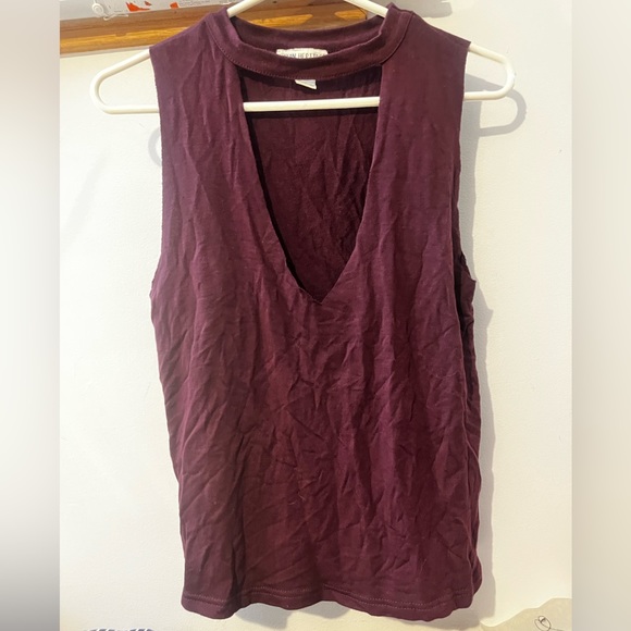Baggy Boxy Maroon Tank Top Loose Flowy - Picture 2 of 3